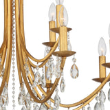 Crystorama Bridgehampton 12 Light Hand Cut Crystal Antique Gold Chandelier