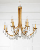 Crystorama Bridgehampton 12 Light Hand Cut Crystal Antique Gold Chandelier