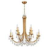 Crystorama Bridgehampton 12 Light Swarovski Strass Crystal Antique Gold Chandelier