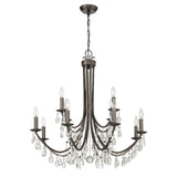 Crystorama Bridgehampton 12 Light Hand Cut Crystal Vibrant Bronze Chandelier