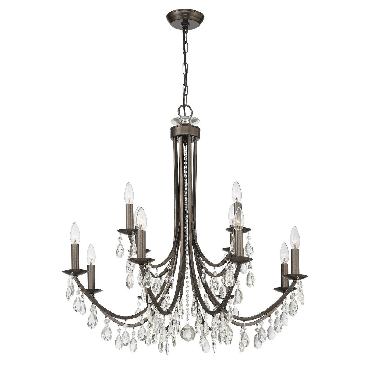 Crystorama Bridgehampton 12 Light Swarovski Strass Crystal Vibrant Bronze Chandelier