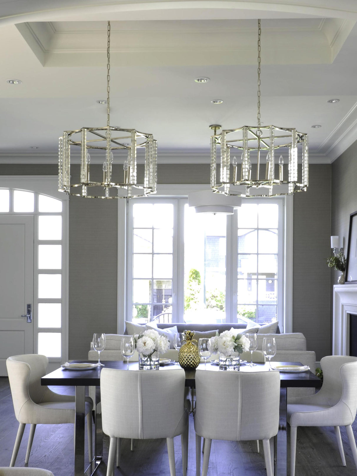 Crystorama Carson 6 Light Polished Nickel Lantern Chandelier
