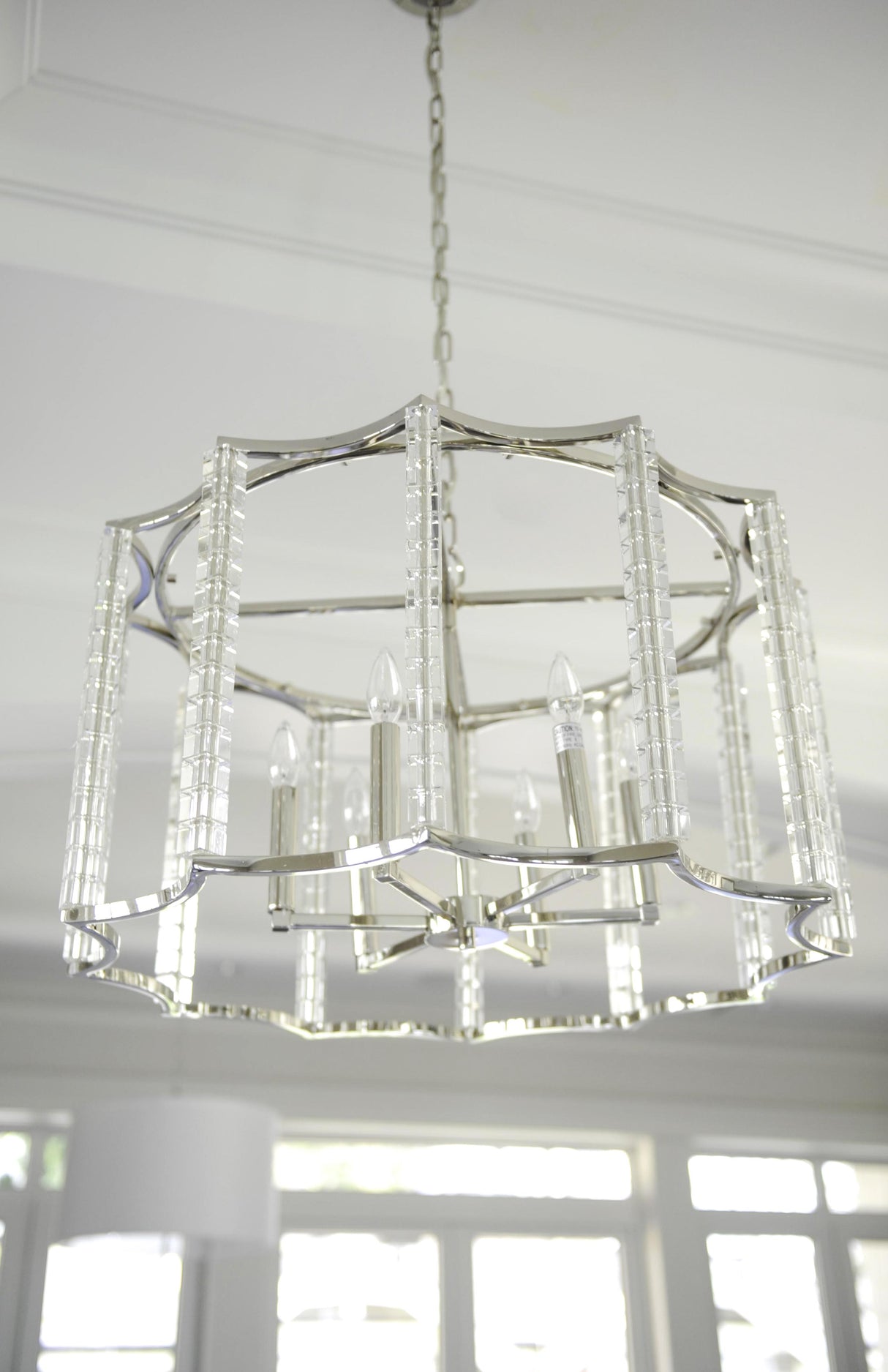 Crystorama Carson 6 Light Polished Nickel Lantern Chandelier