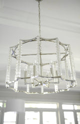 Crystorama Carson 6 Light Polished Nickel Lantern Chandelier