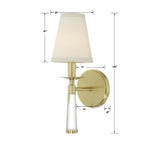 Crystorama Baxter 1 Light Aged Brass Sconce
