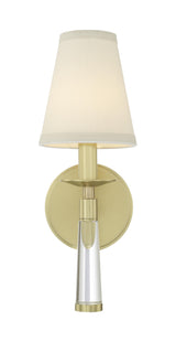Crystorama Baxter 1 Light Aged Brass Sconce