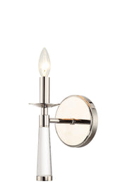Crystorama Baxter 1 Light Polished Nickel Sconce