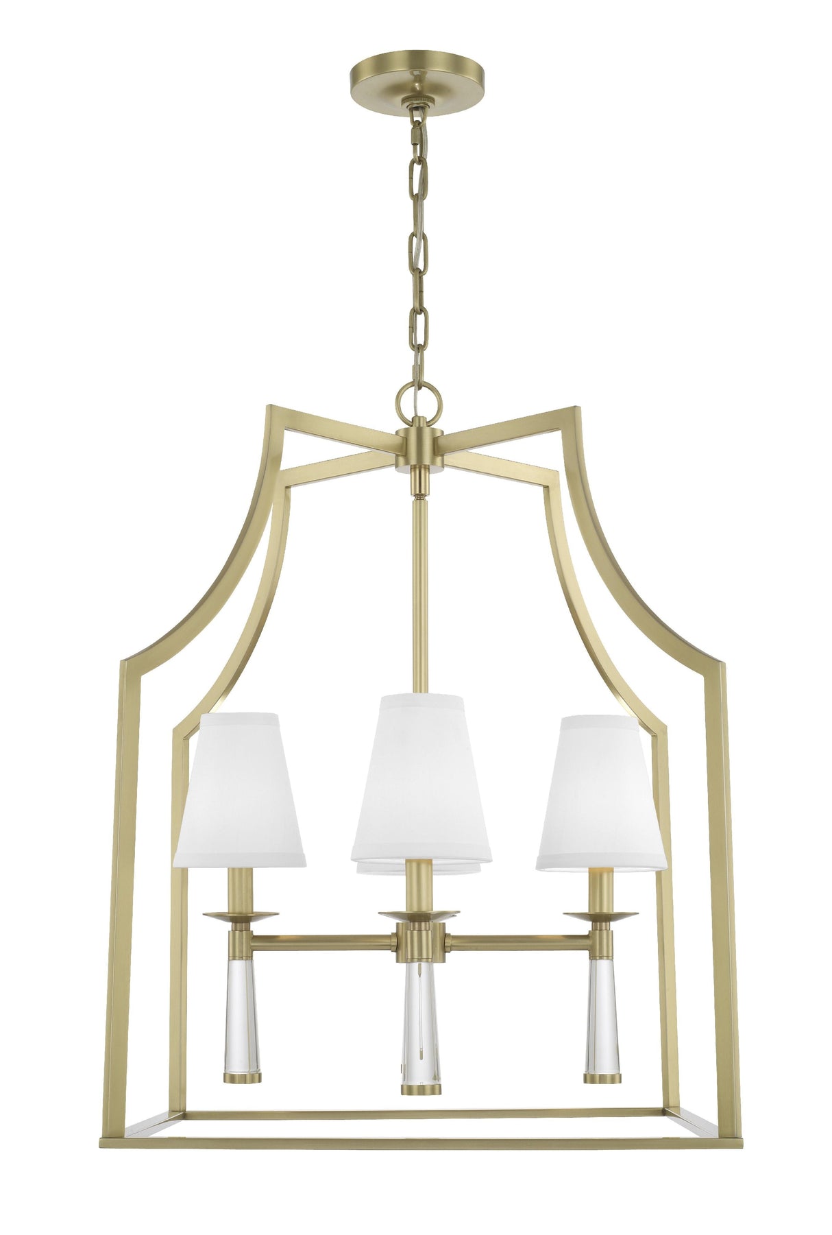 Crystorama Baxter 4 Light Aged Brass Lantern Chandelier