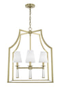Crystorama Baxter 4 Light Aged Brass Lantern Chandelier
