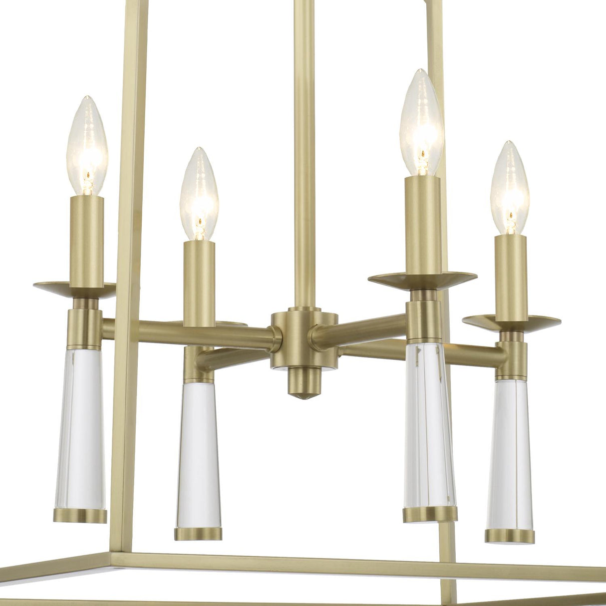Crystorama Baxter 4 Light Aged Brass Lantern Chandelier