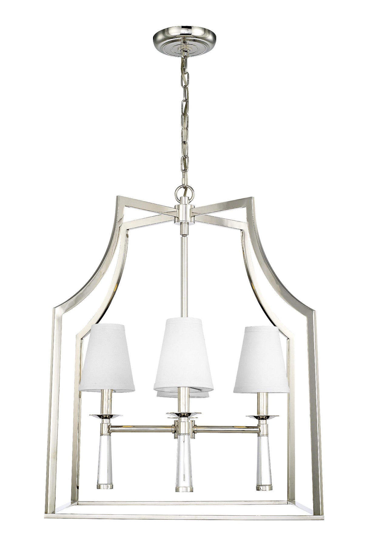 Crystorama Baxter 4 Light Polished Nickel Lantern Chandelier