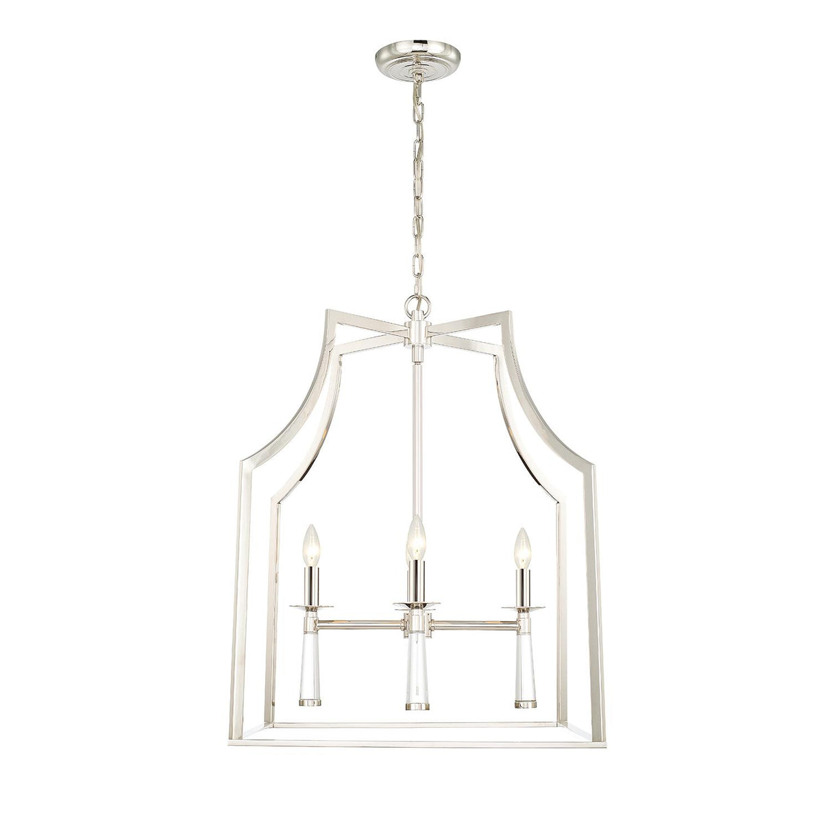 Crystorama Baxter 4 Light Polished Nickel Lantern Chandelier