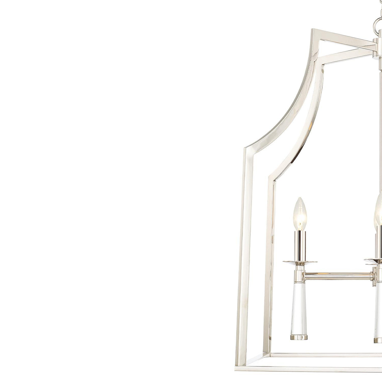 Crystorama Baxter 4 Light Polished Nickel Lantern Chandelier