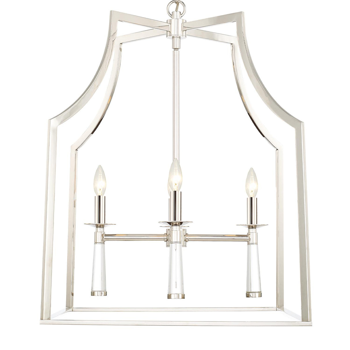 Crystorama Baxter 4 Light Polished Nickel Lantern Chandelier