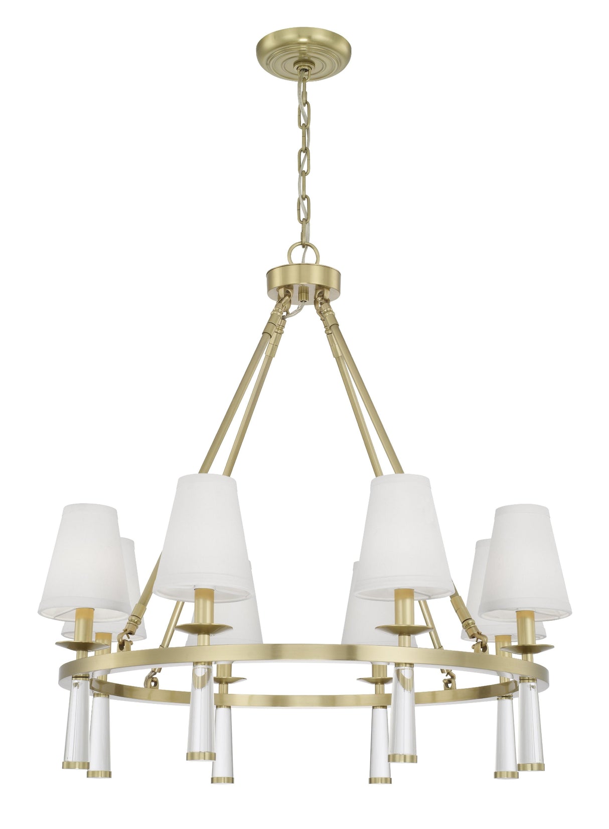 Crystorama Baxter 8 Light Antique Aged Brass Chandelier