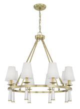 Crystorama Baxter 8 Light Antique Aged Brass Chandelier