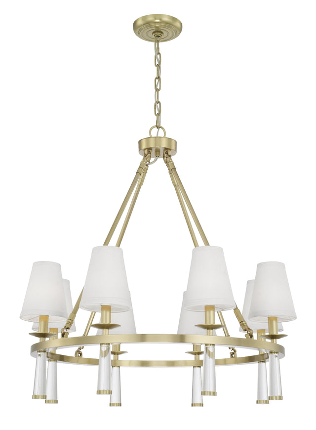 Crystorama Baxter 8 Light Antique Aged Brass Chandelier
