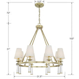 Crystorama Baxter 8 Light Antique Aged Brass Chandelier