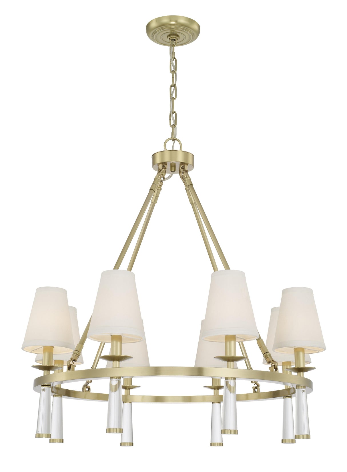 Crystorama Baxter 8 Light Antique Aged Brass Chandelier
