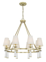 Crystorama Baxter 8 Light Antique Aged Brass Chandelier