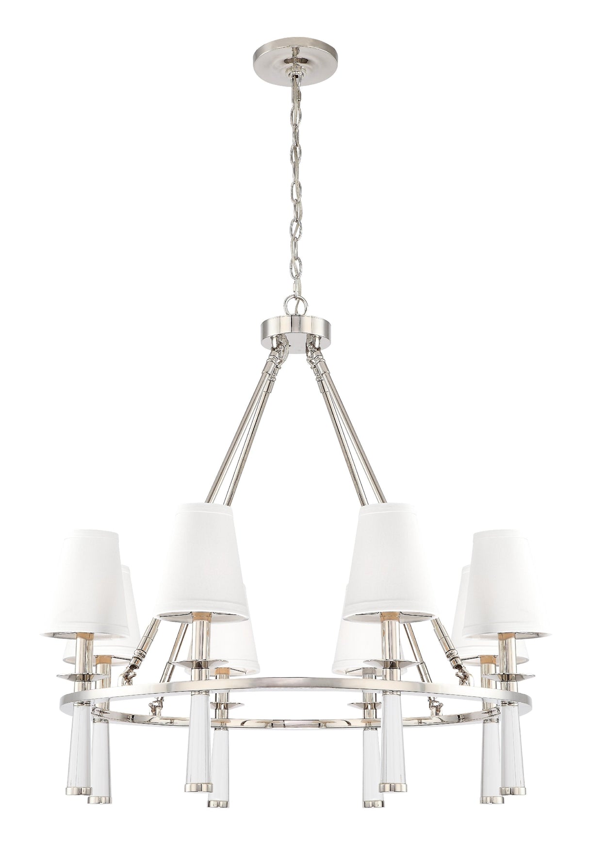 Crystorama Baxter 8 Light Polished Nickel Chandelier