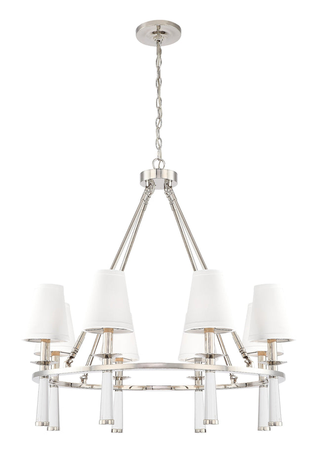 Crystorama Baxter 8 Light Polished Nickel Chandelier