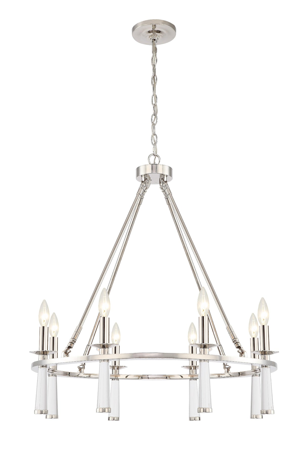 Crystorama Baxter 8 Light Polished Nickel Chandelier