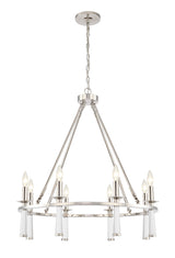 Crystorama Baxter 8 Light Polished Nickel Chandelier