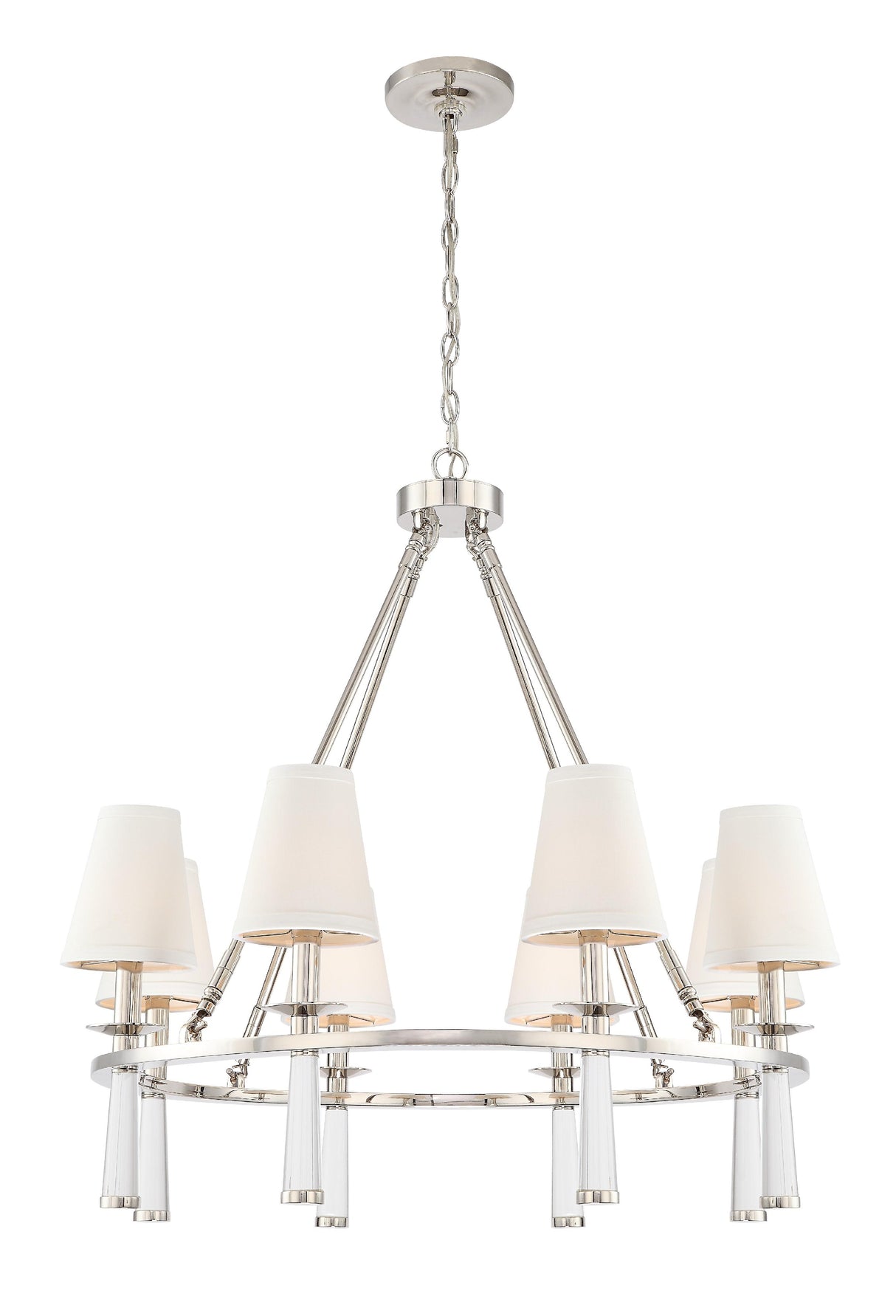 Crystorama Baxter 8 Light Polished Nickel Chandelier