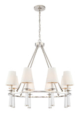 Crystorama Baxter 8 Light Polished Nickel Chandelier
