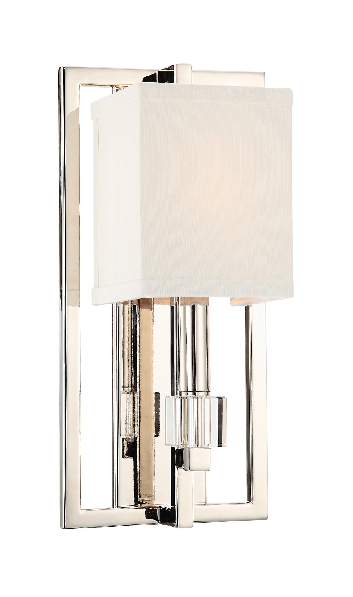 Crystorama Dixon 1 Light Polished Nickel Sconce