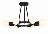 Crystorama Dakota 8 Light Black Semi Flush Mount
