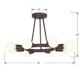 Crystorama Dakota 8 Light Charcoal Bronze Semi Flush Mount