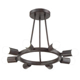 Crystorama Dakota 8 Light Charcoal Bronze Semi Flush Mount
