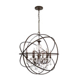 Crystorama Solaris 6 Light Swarovski Strass Crystal English Bronze Sphere Chandelier