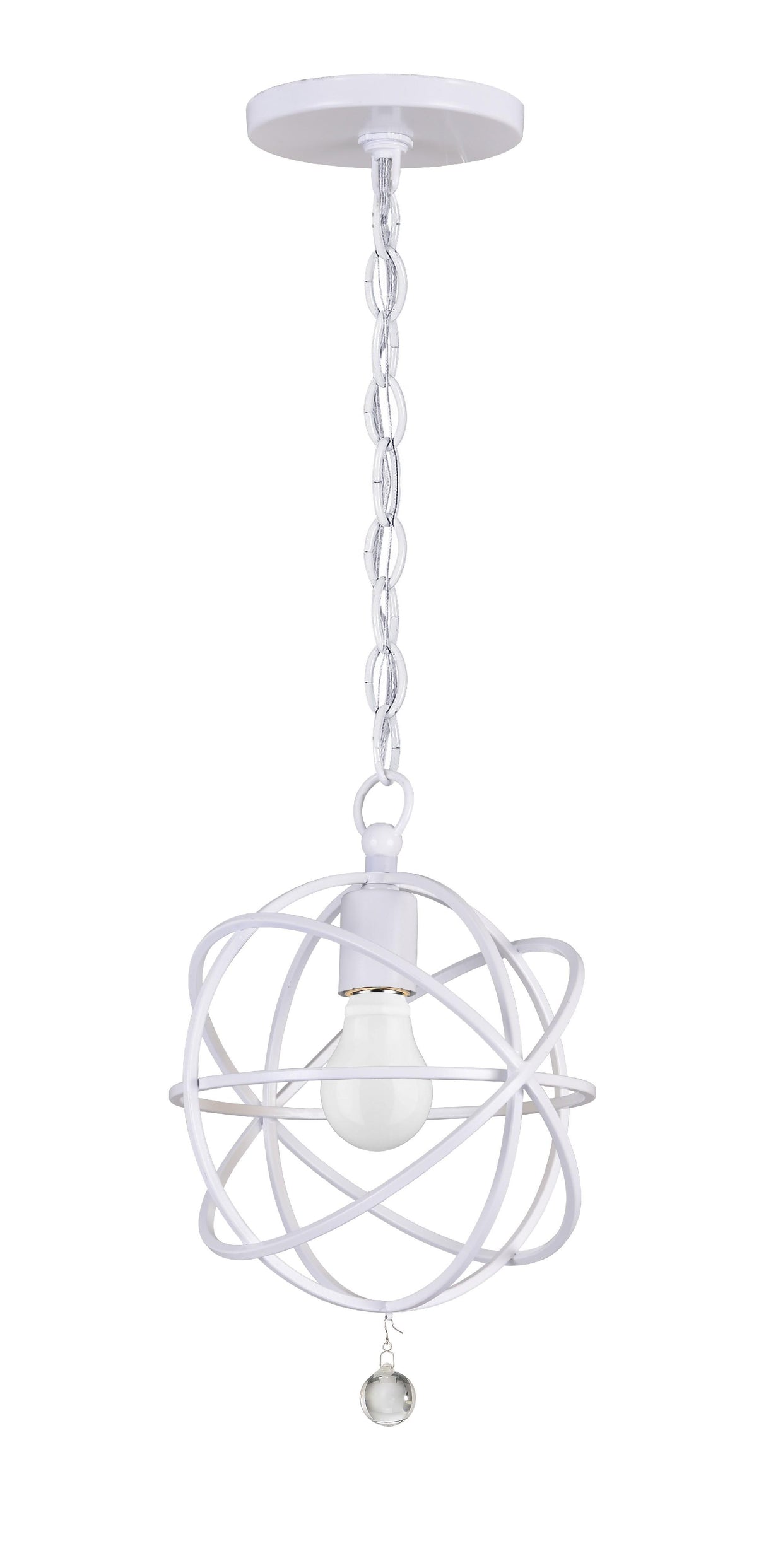 Crystorama Solaris 1 Light Wet White Mini Pendant