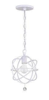 Crystorama Solaris 1 Light Wet White Mini Pendant