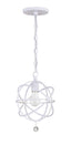 Crystorama Solaris 1 Light Wet White Mini Pendant