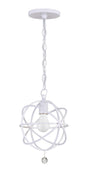Crystorama Solaris 1 Light Wet White Mini Pendant