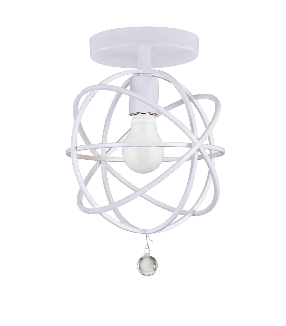 Crystorama Solaris 1 Light Wet White Semi Flush Mount