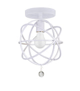 Crystorama Solaris 1 Light Wet White Semi Flush Mount