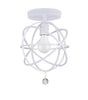Crystorama Solaris 1 Light Wet White Semi Flush Mount