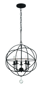 Crystorama Solaris 5 Light Black Mini Chandelier