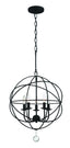 Crystorama Solaris 5 Light Black Mini Chandelier