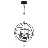 Crystorama Solaris 5 Light Black Mini Chandelier