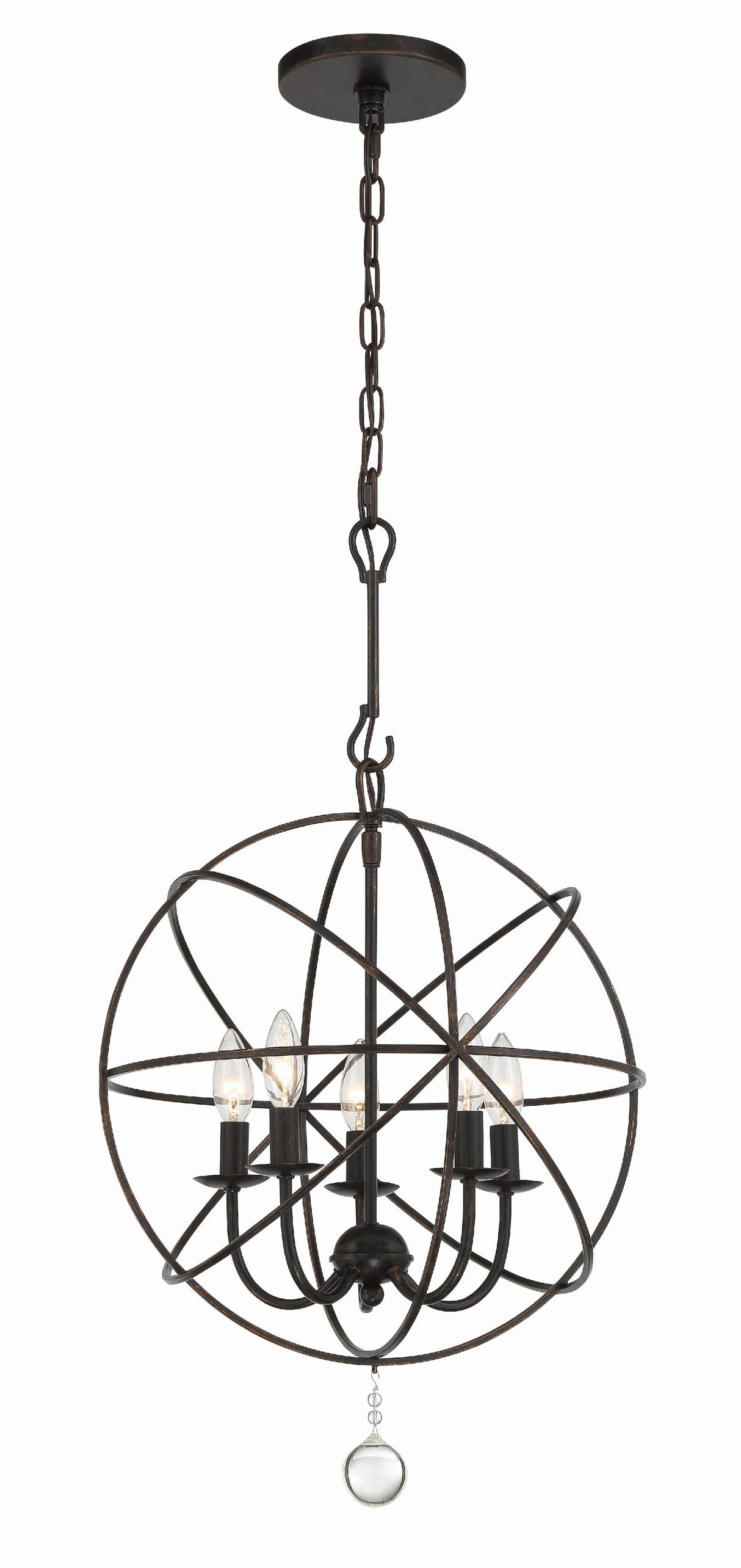 Crystorama Solaris 5 Light English Bronze Mini Chandelier