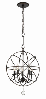 Crystorama Solaris 5 Light English Bronze Mini Chandelier