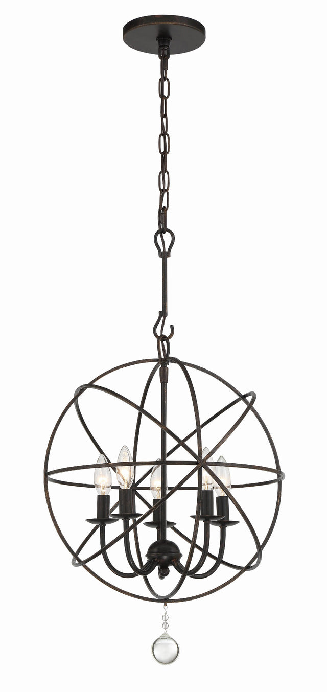 Crystorama Solaris 5 Light English Bronze Mini Chandelier