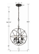 Crystorama Solaris 5 Light English Bronze Mini Chandelier