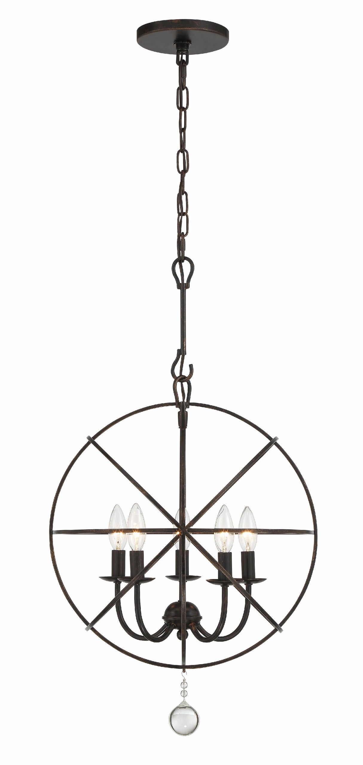 Crystorama Solaris 5 Light English Bronze Mini Chandelier